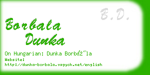 borbala dunka business card